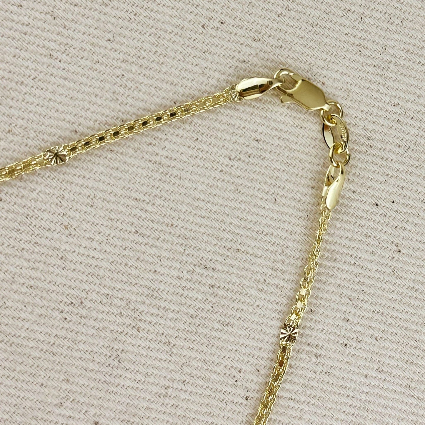 Luna Diamond-Cut Mesh Chain Anklet | 18K Gold Filled