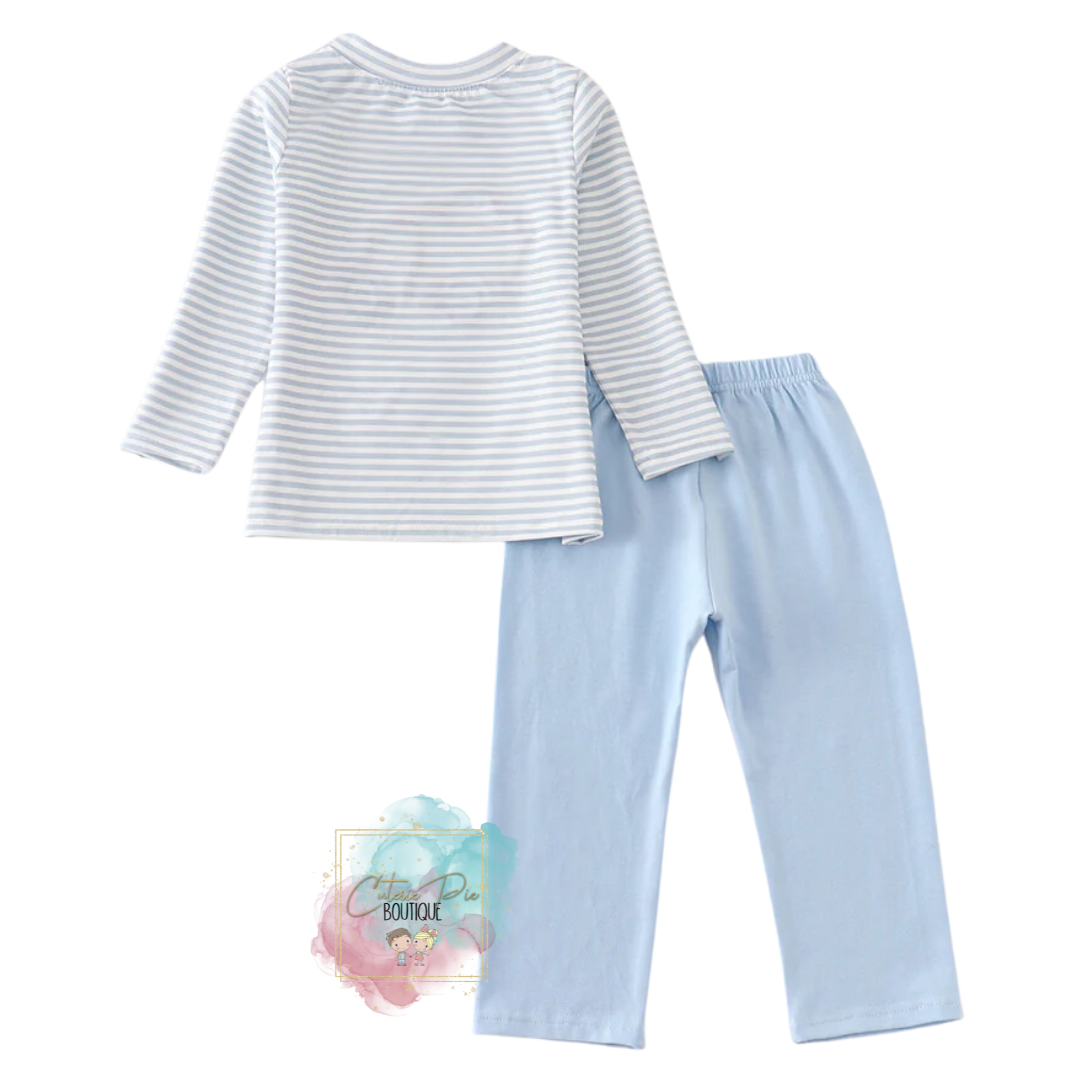 Grey Stripe Truck Applique 2PC SET