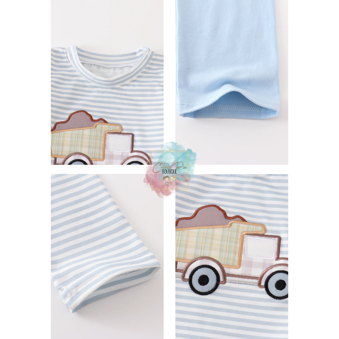 Grey Stripe Truck Applique 2PC SET