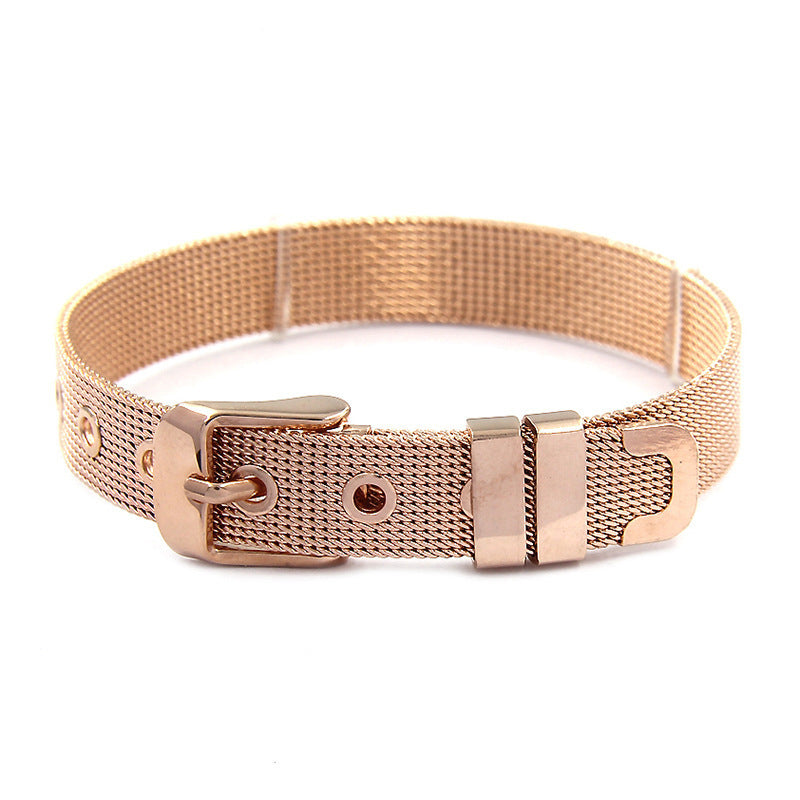 Belted Mesh Bracelet | Black, Gold or Steel | 316L Stainless Steel