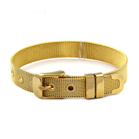 Belted Mesh Bracelet | Black, Gold or Steel | 316L Stainless Steel