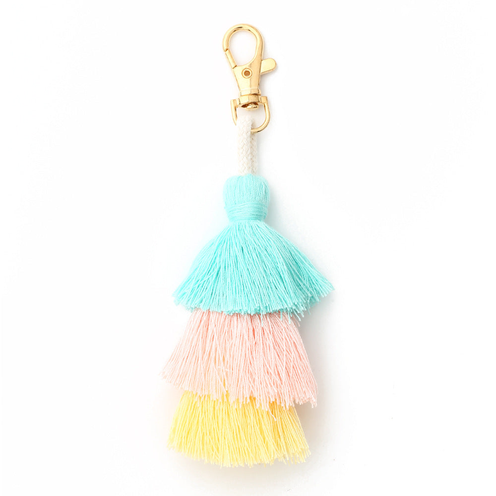 Multicolor Layered Tassel | Bag Charm & Keychain Accessory