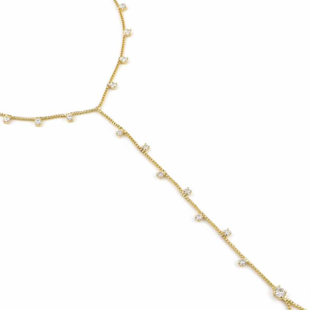 Sparkling CZ Hand Chain | 18K Gold Filled