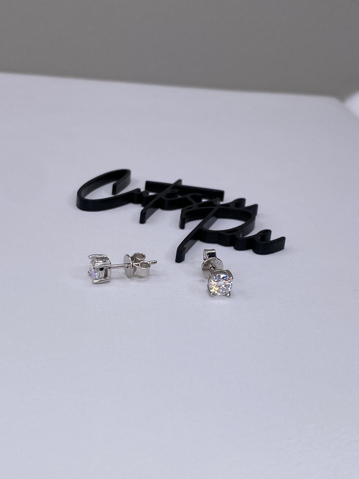 Moissanite Round 4-Prong Stud Earrings | 5MM | 0.5CT Each (1.0CT TOTAL) | 950 Platinum-Plated Sterling Silver | Certificate Included