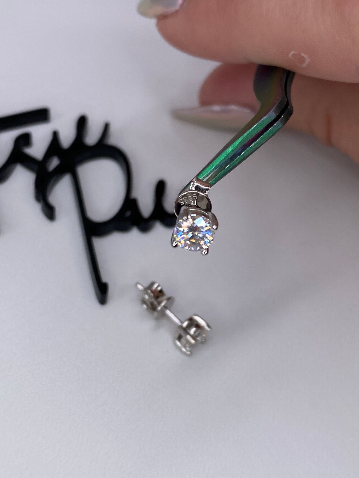 Moissanite Round 4-Prong Stud Earrings | 5MM | 0.5CT Each (1.0CT TOTAL) | 950 Platinum-Plated Sterling Silver | Certificate Included