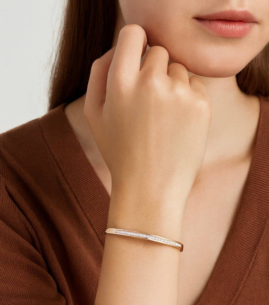 PREMIUM STAINLESS STEEL - BRACELET - PAVE 25 BANGLE