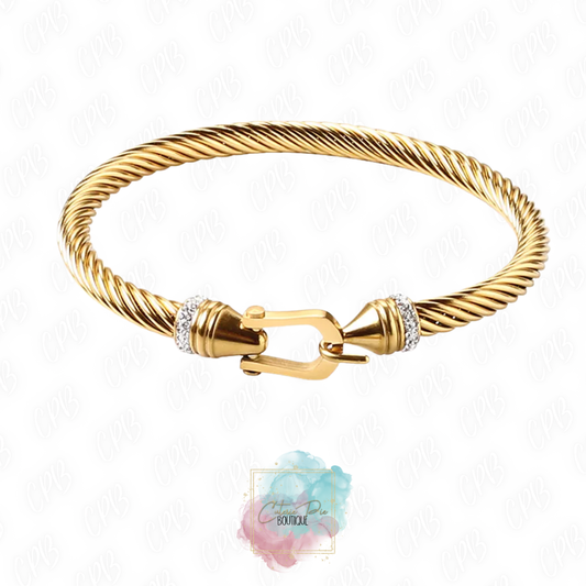 STAINLESS JEWELRY - Cable Lock w/ Bling Bracelet