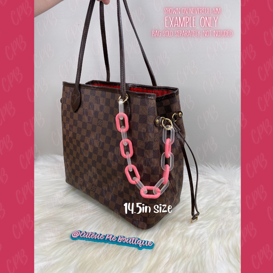 Bag Charm / Purse Chain / Handbag Accessories / Strap - STYLE 3 Clear + Color Links