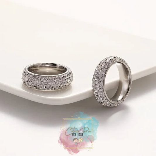 STAINLESS JEWELRY - Rhinestone Band Ring