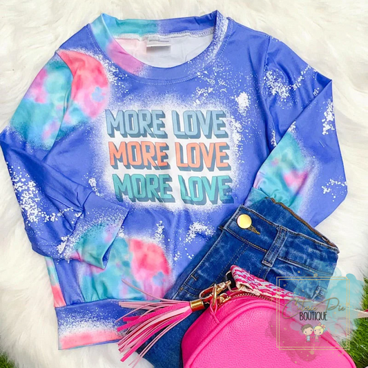 " More Love " Long Sleeve - Distressed Top