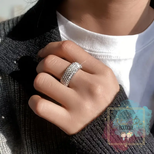 STAINLESS JEWELRY - Rhinestone Band Ring