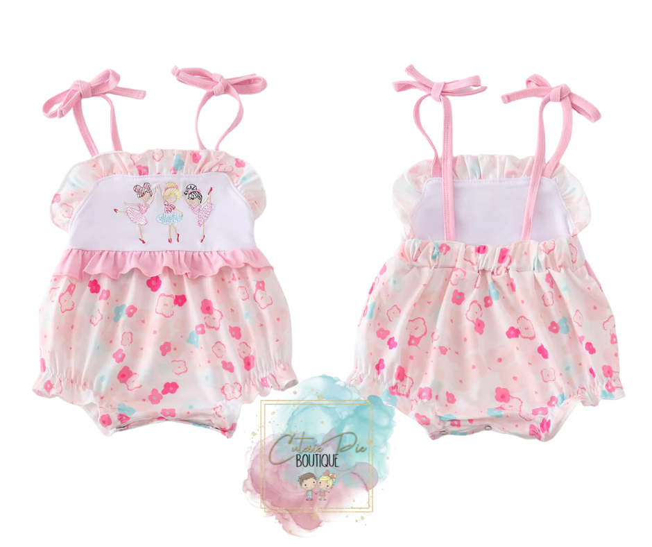 π Ballerina Embroidered Bubble Romper