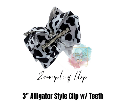 7.5" XL Dbl Layer Hair Bow w/ Rhinestone