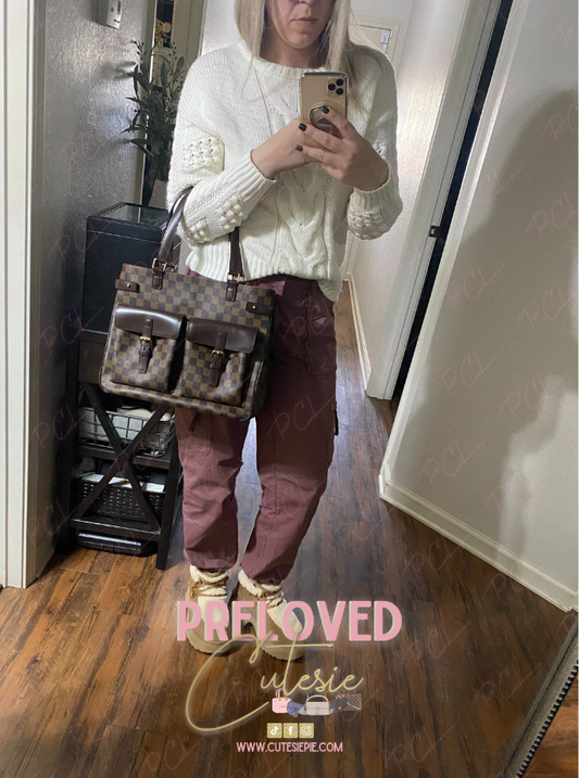 Louis Vuitton Uzes in Damier Ebene Canvas / LV Vintage Pre-Loved Handbag