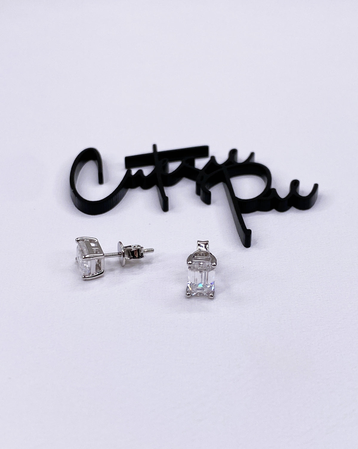 Moissanite Emerald-Cut Stud Earrings | 5 × 7MM | 1.0CT Each (2.0CT Total) | 950 Platinum-Plated Sterling Silver | Certificate Included