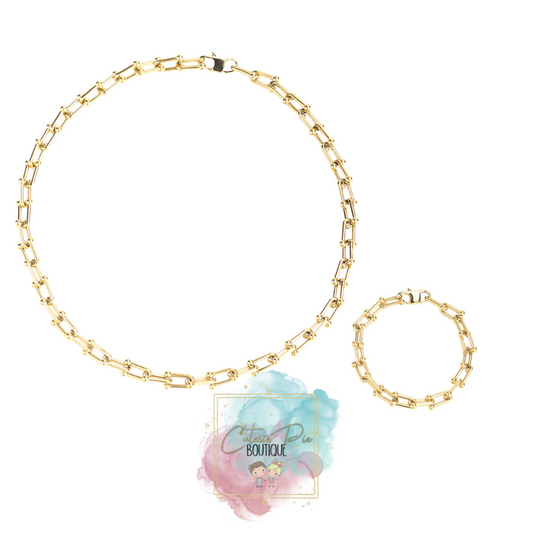 STAINLESS JEWELRY - GOLD GRAD - Bracelet / Necklace / SET