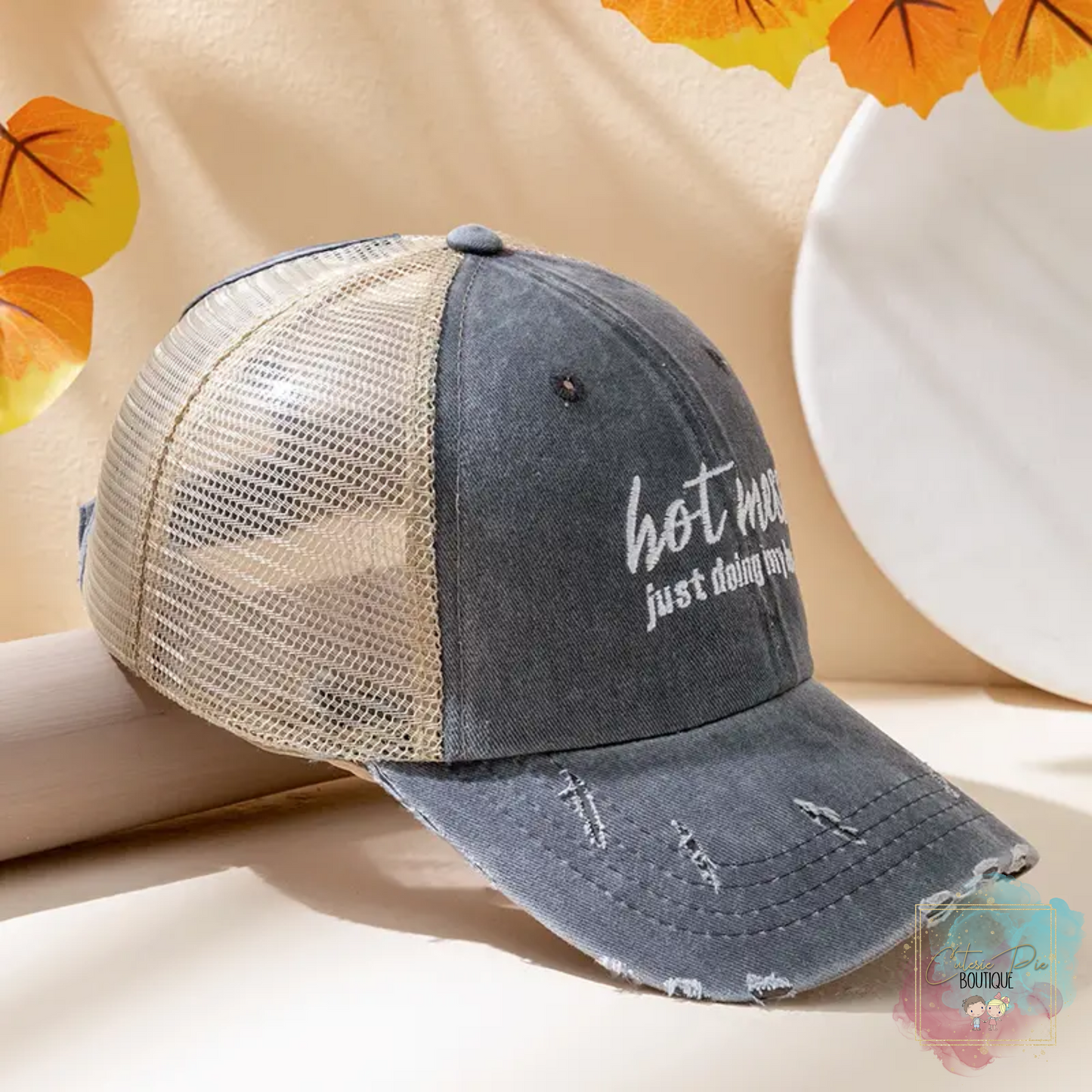 Hot Mess - Adult Baseball Cap / Up-do Hat / Ponytail Cap