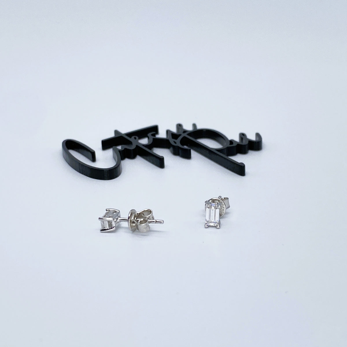 Moissanite Emerald-Cut Stud Earrings | 0.5CT Each (1.0CT Total) | 950 Platinum-Plated Sterling Silver | Certificate Included