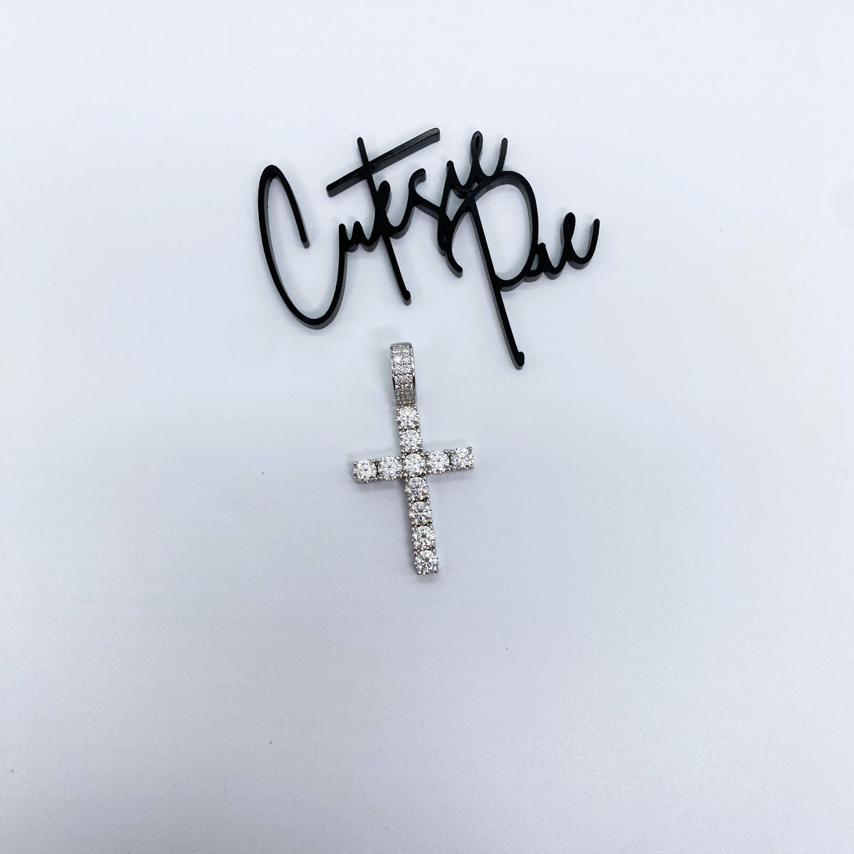 Moissanite Heritage Cross Pendant | Rhodium-Plated Sterling Silver | Certificate Included