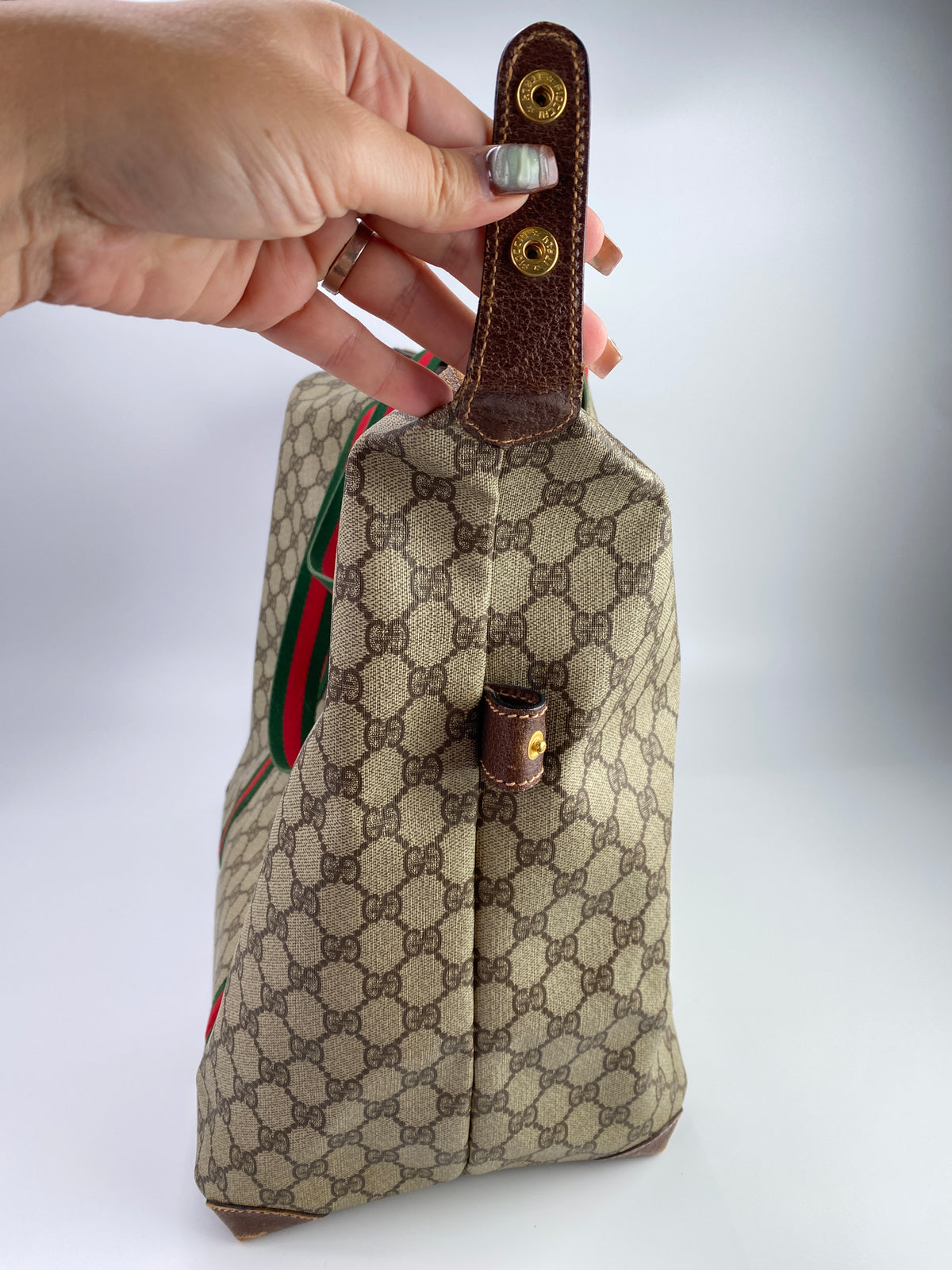 Gucci | Vintage GG Web Large Travel Tote | Coated Canvas