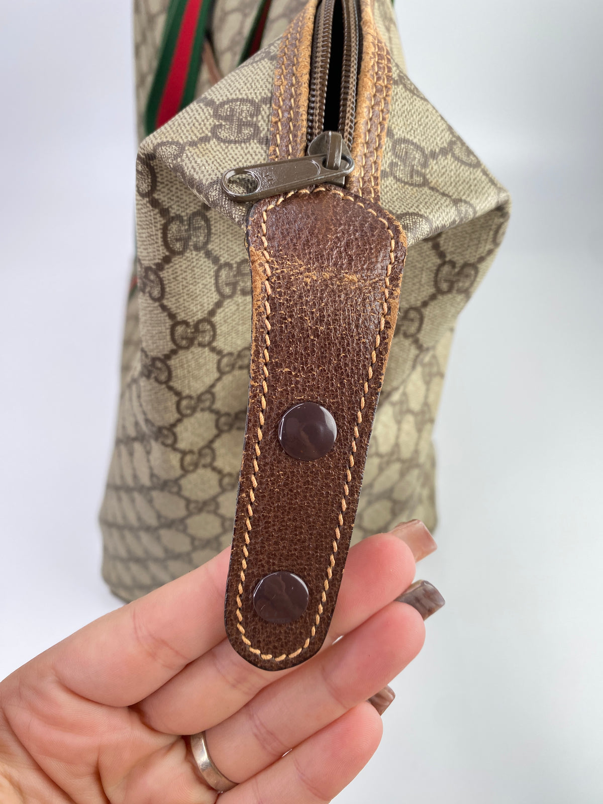 Gucci | Vintage GG Web Large Travel Tote | Coated Canvas