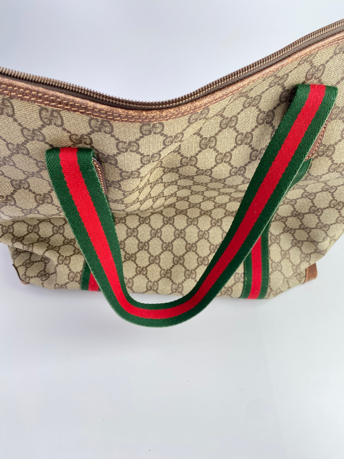 Gucci | Vintage GG Web Large Travel Tote | Coated Canvas
