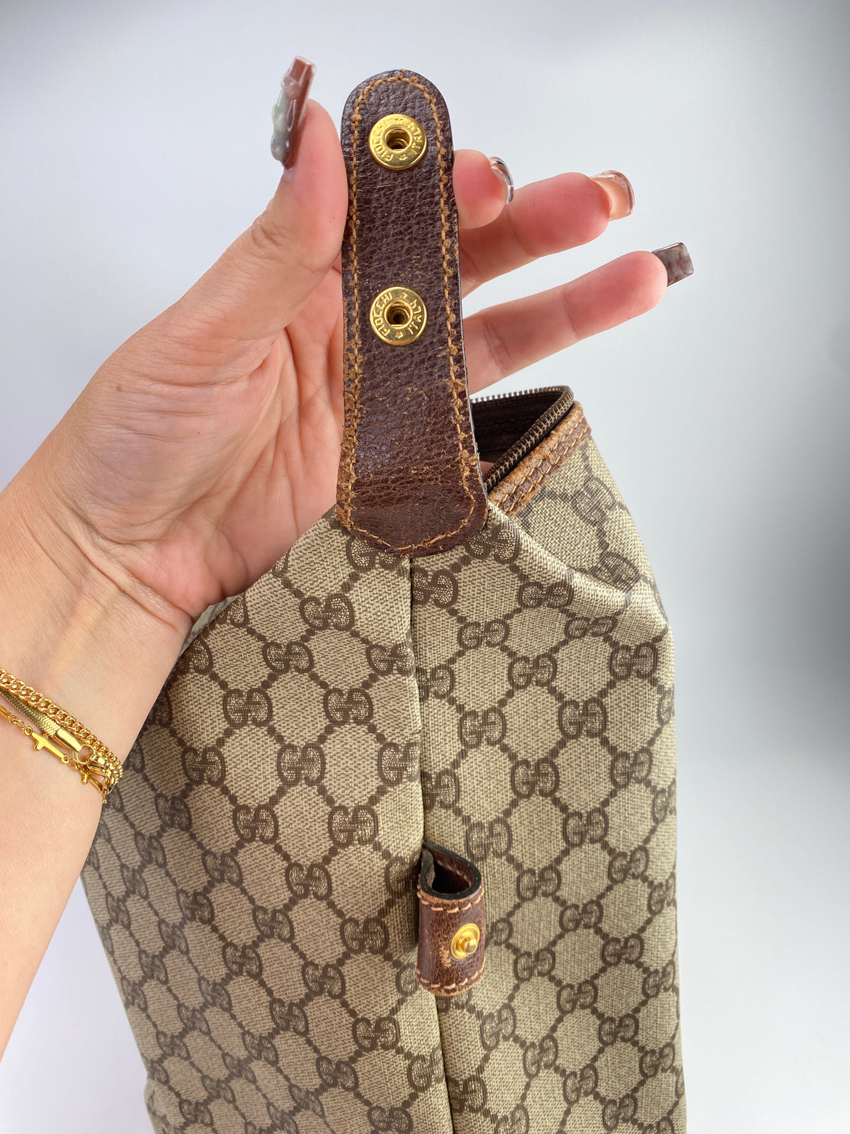Gucci | Vintage GG Web Large Travel Tote | Coated Canvas