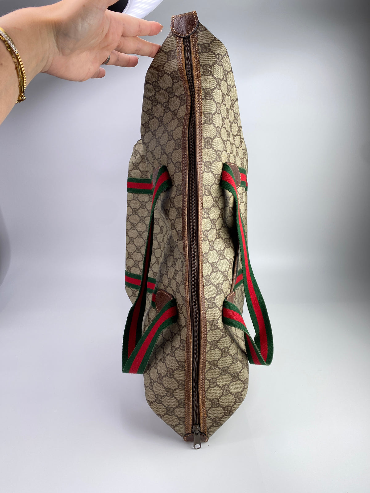 Gucci | Vintage GG Web Large Travel Tote | Coated Canvas