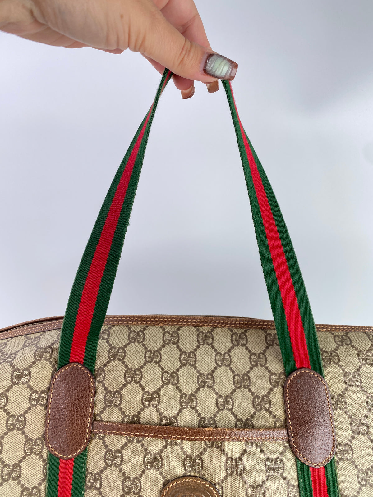 Gucci | Vintage GG Web Large Travel Tote | Coated Canvas