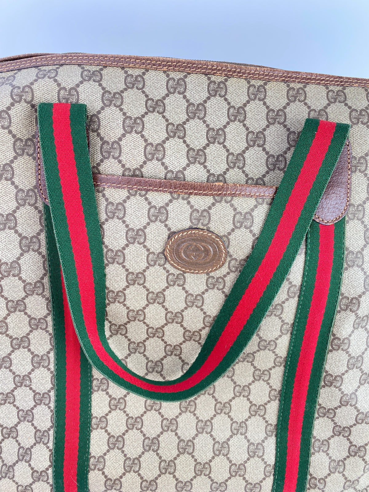 Gucci | Vintage GG Web Large Travel Tote | Coated Canvas
