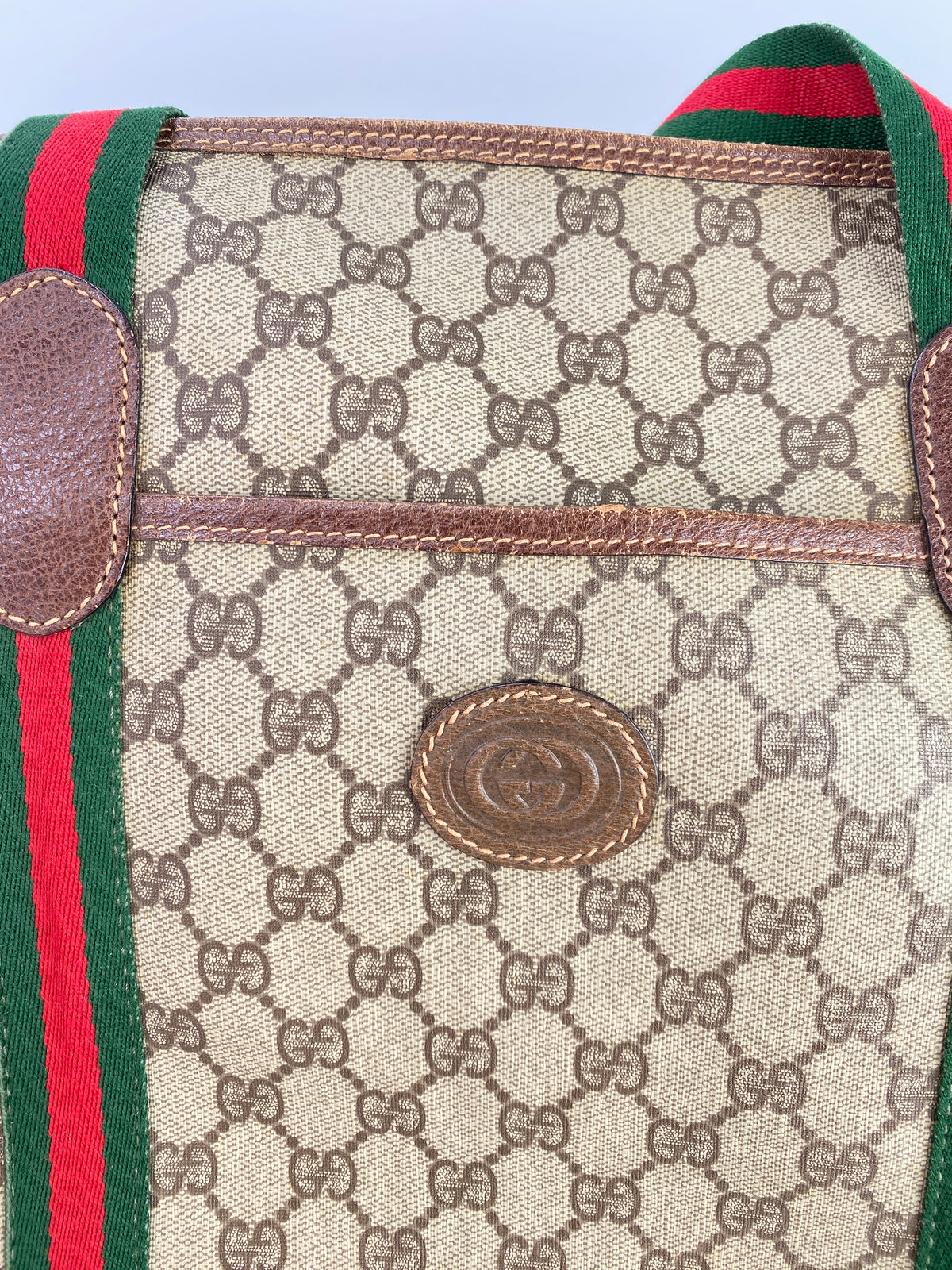 Gucci | Vintage GG Web Large Travel Tote | Coated Canvas