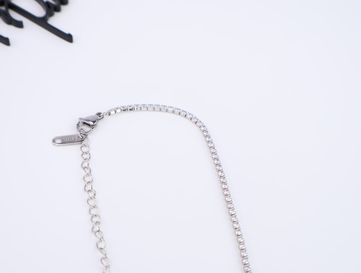 CZ Tennis Necklace | 2MM | Gold or Steel | 304 Stainless Steel
