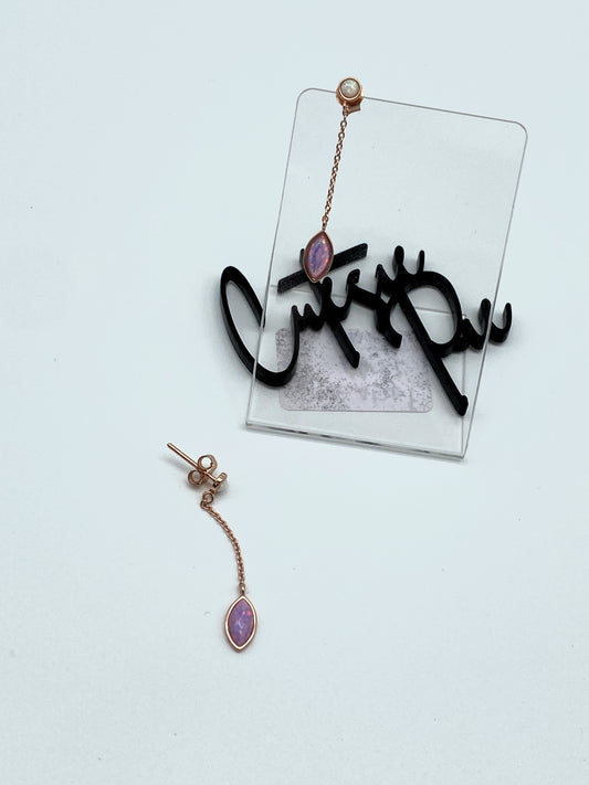 GOLD VERMEIL - EARRINGS - OPAL DROP STUD in ROSE GOLD