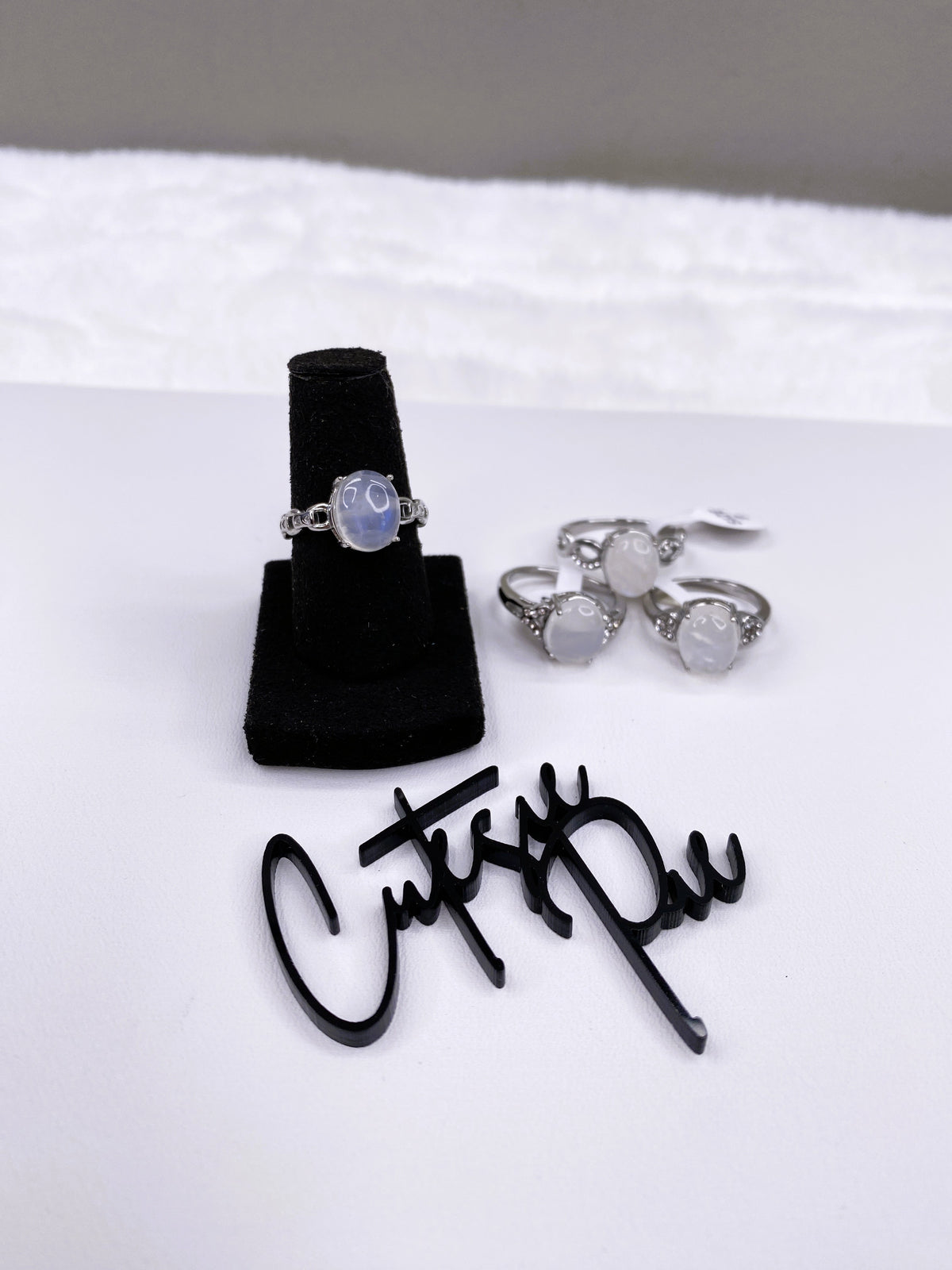 Natural Moonstone Ring | 8x10mm Gemstone | 316L Stainless Steel