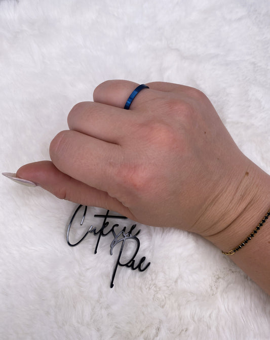 Premium Stainless Steel Stacking Ring | Blue PVD | 2.5MM Band