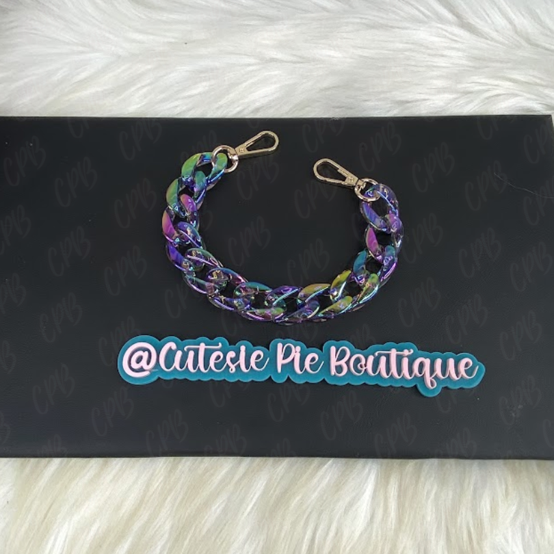 Bag Charm / Purse Chain / Handbag Accessories / Strap / Cellphone Chain - IRIDESCENT RAINBOW
