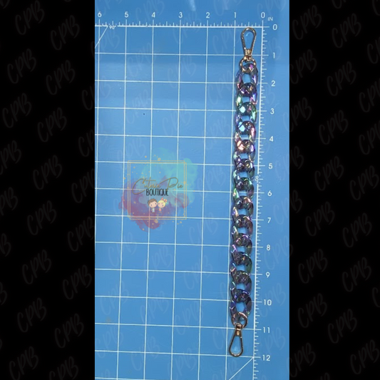 Bag Charm / Purse Chain / Handbag Accessories / Strap / Cellphone Chain - IRIDESCENT RAINBOW