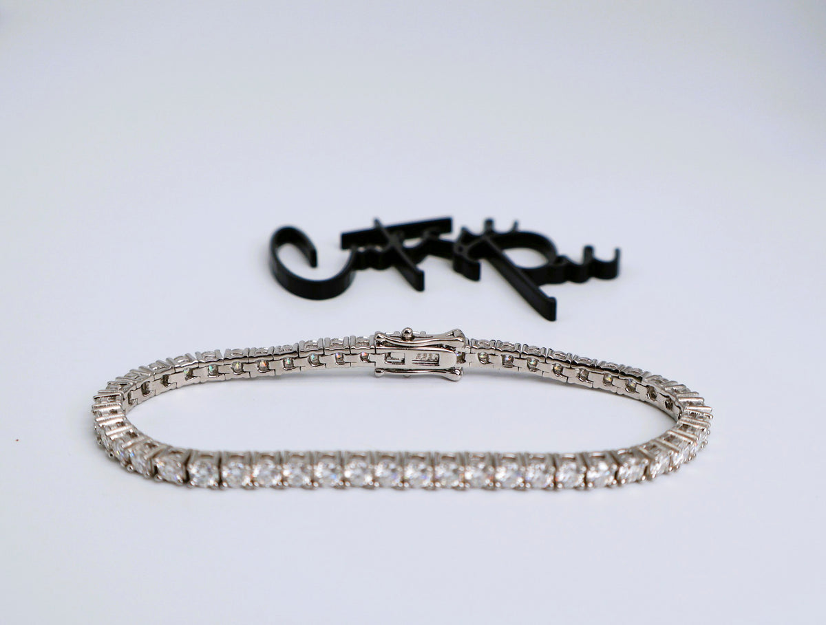 Moissanite Tennis Bracelet | 3MM | 950 Platinum-Plated Sterling Silver | Certificate Included