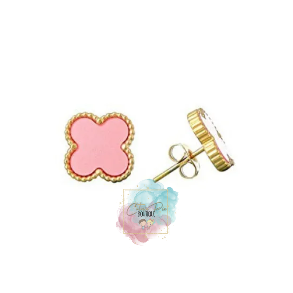 STAINLESS JEWELRY - Clover PINK Jewelry - Earring / Bracelet / Necklace / SET