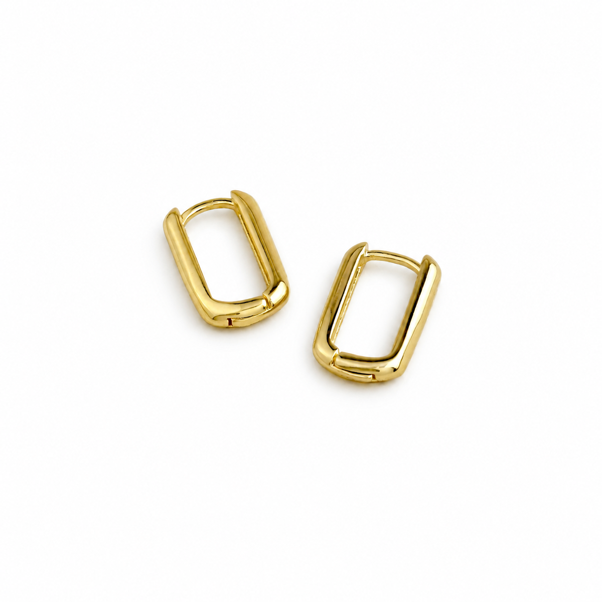 Oblong Huggie Hoop Earrings | 15MM | 18K Gold-Filled