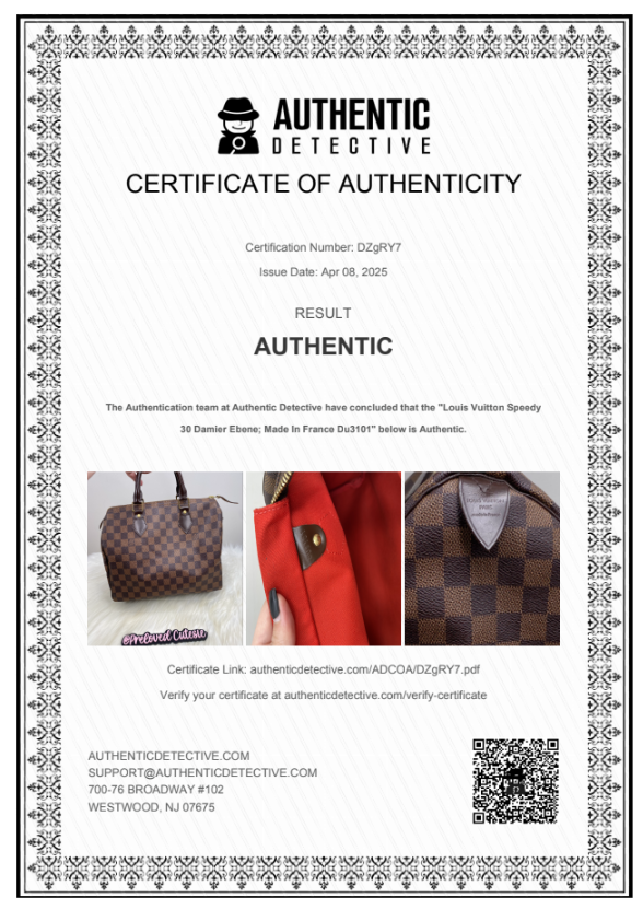 Louis Vuitton Speedy 30 in Damier Ebene / LV Vintage Pre-Loved Handbag