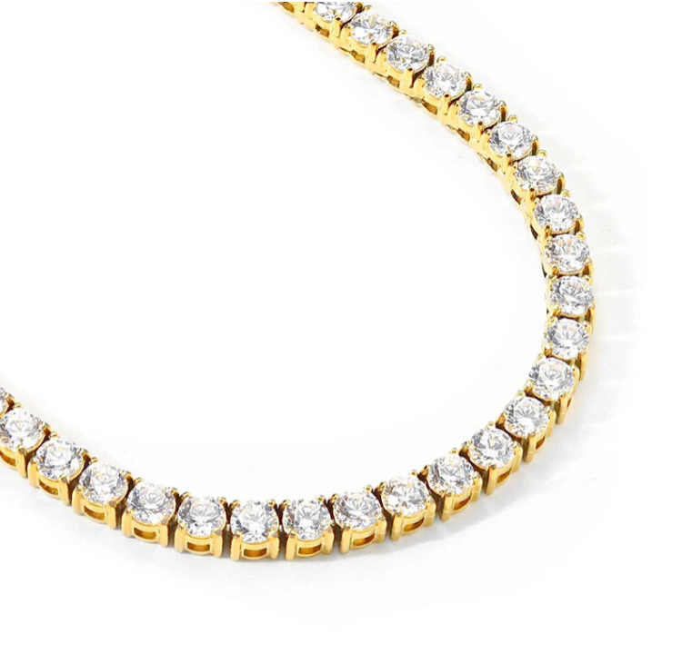 PREMIUM STAINLESS STEEL - TENNIS NECKLACE - ROUND 3MM