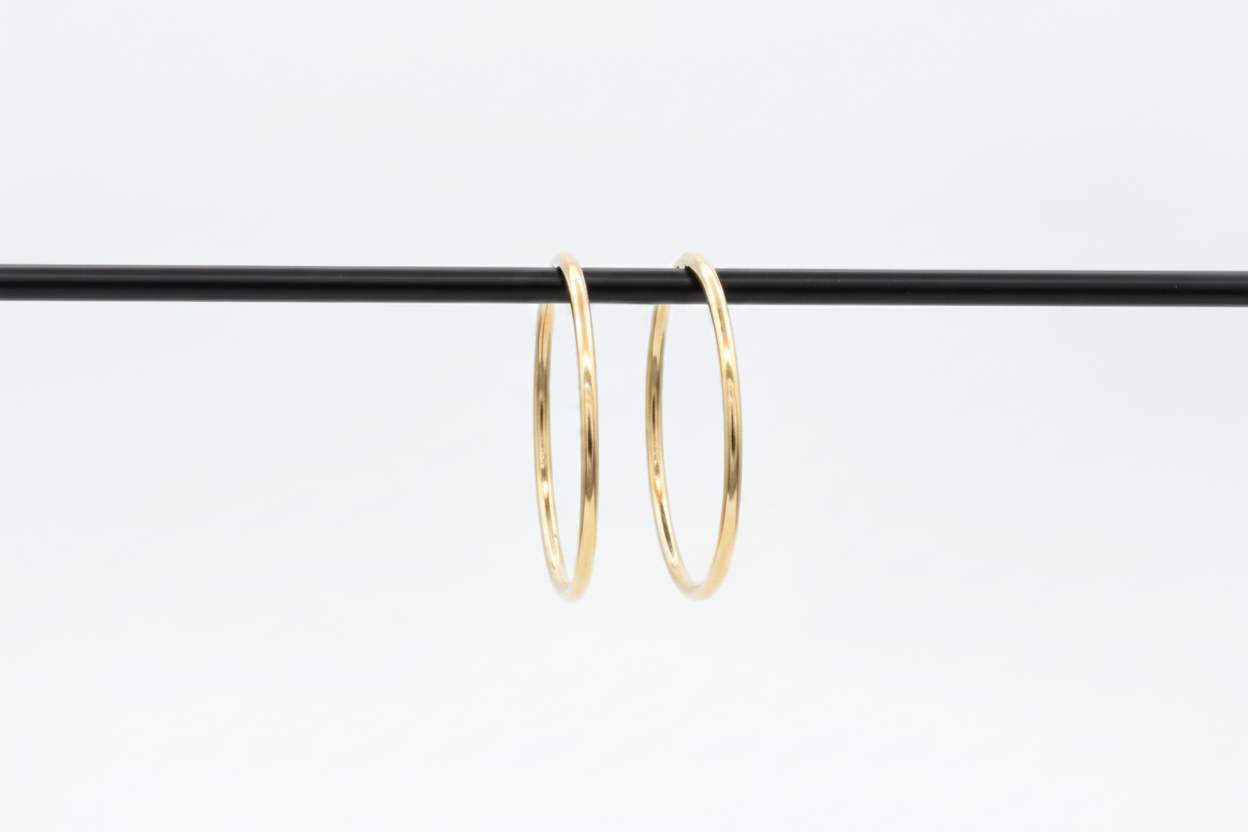 GOLD FILLED - EARRINGS - ENDLESS HOOPS 43MM