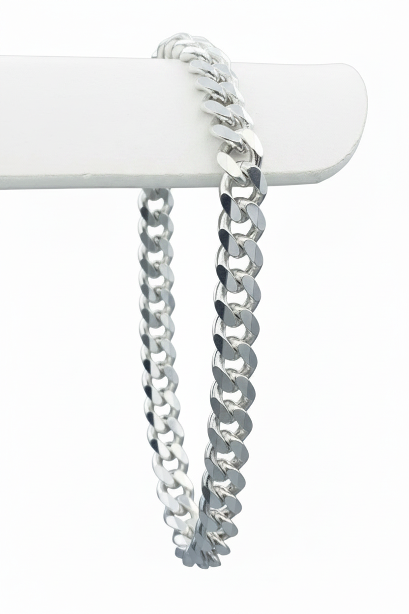 STERLING SILVER - BRACELET - MIAMI CUBAN / CURB 7MM