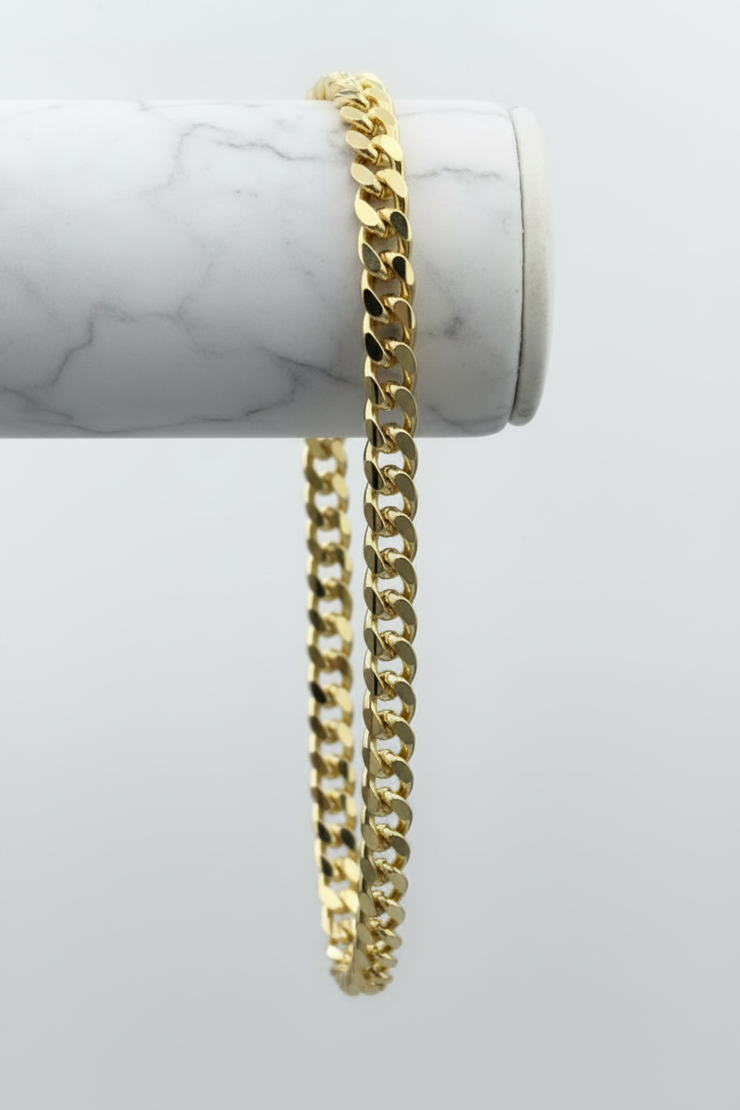 GOLD FILLED - BRACELET - MIAMI CUBAN / CURB 4MM