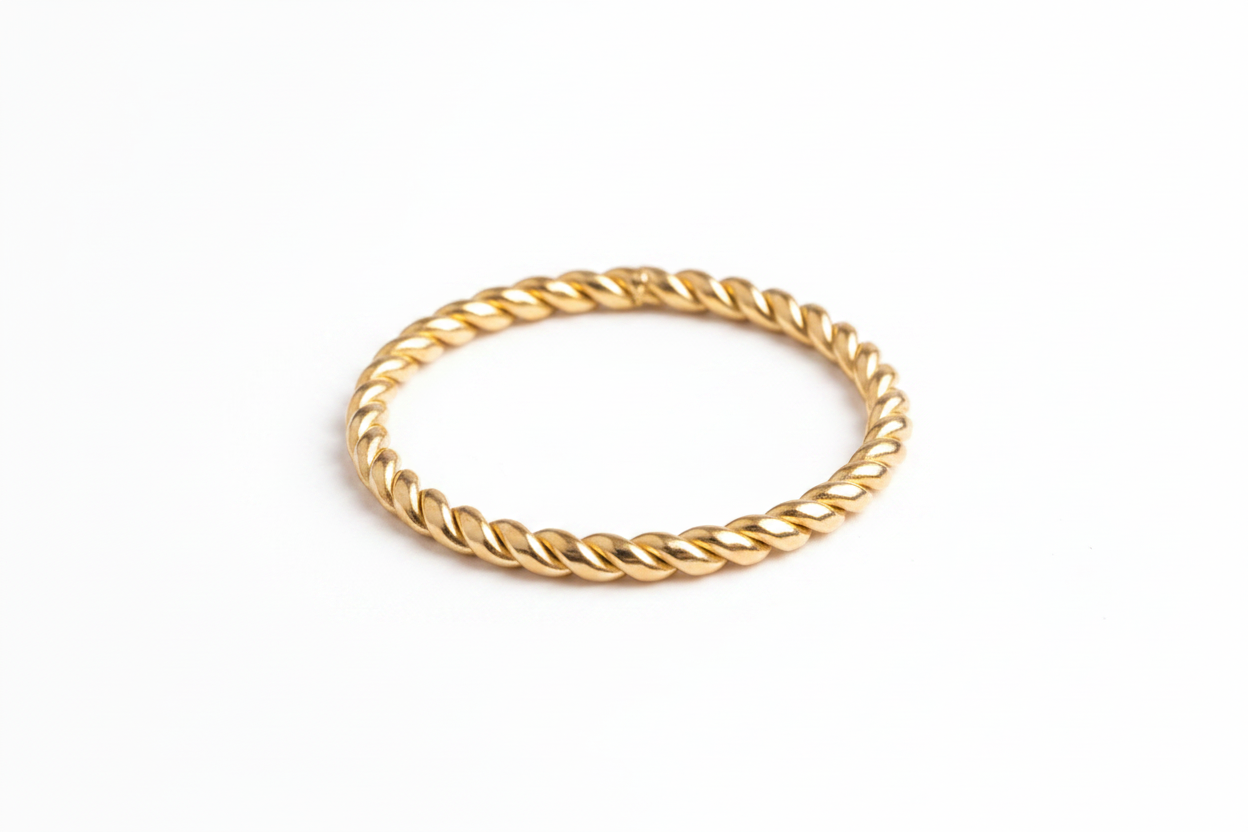 GOLD FILLED STAINLESS - RING - BRAIDED 1MM