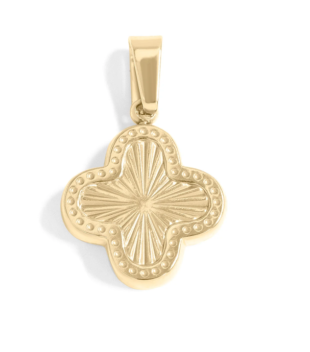 Clover Burst Charm | 13MM | 18K Gold PVD | 316L Stainless Steel