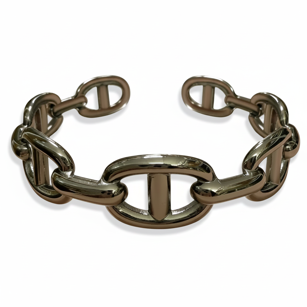 Anchor Link Cuff Bracelet | 14K Gold PVD | 304 Stainless Steel