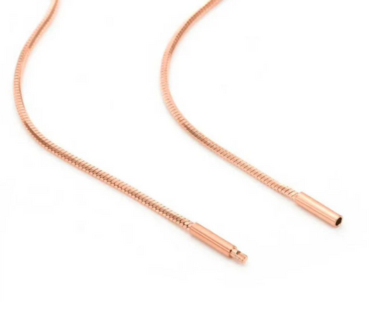 Round Herringbone Chain Necklace | 1.5MM | 18K Rose Gold PVD | Premium Stainless Steel