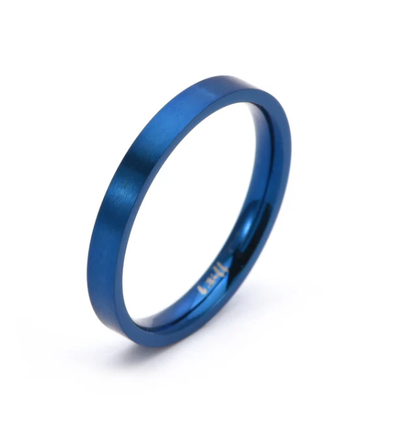 Premium Stainless Steel Stacking Ring | Blue PVD | 2.5MM Band